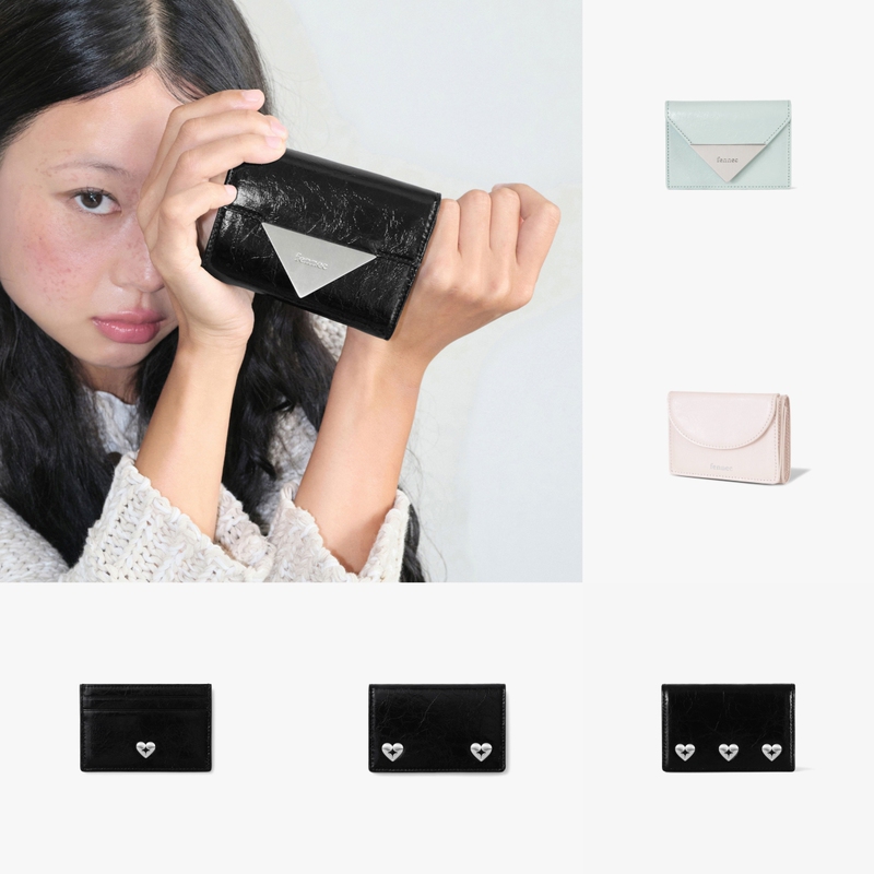Korean Genuine Fennec Triangular Heart-Shaped Metal Multi-Card Slot Bag Driver's License Storage Bag Mini Coin Purse Card Holder