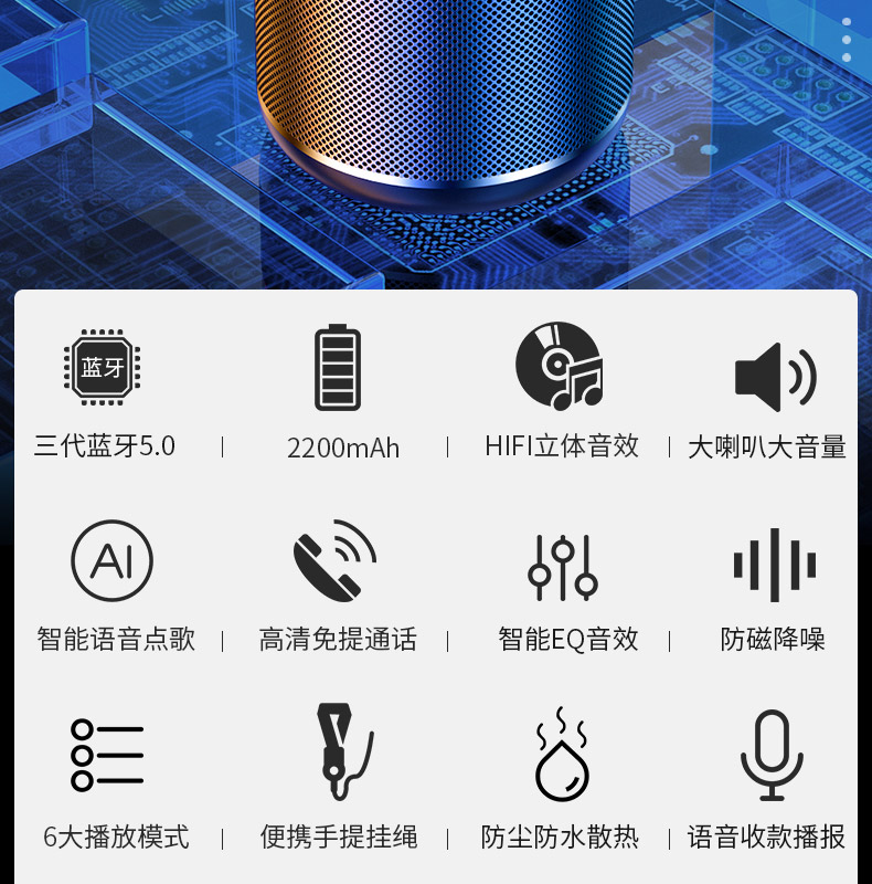 诺西  蓝牙音箱 迷你携式低音炮 图2
