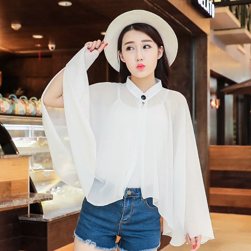 Kem chống nắng voan áo bat tay áo áo choàng nữ mùa hè du lịch xe đạp hoang dã gấp mũ lớn bìa mặt ren nón mặt trời các kiểu áo sơ mi nữ de thương