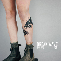 Broken waves original tattoo stickers dark butterflies a set of two flower arms legs prick cool street super realistic