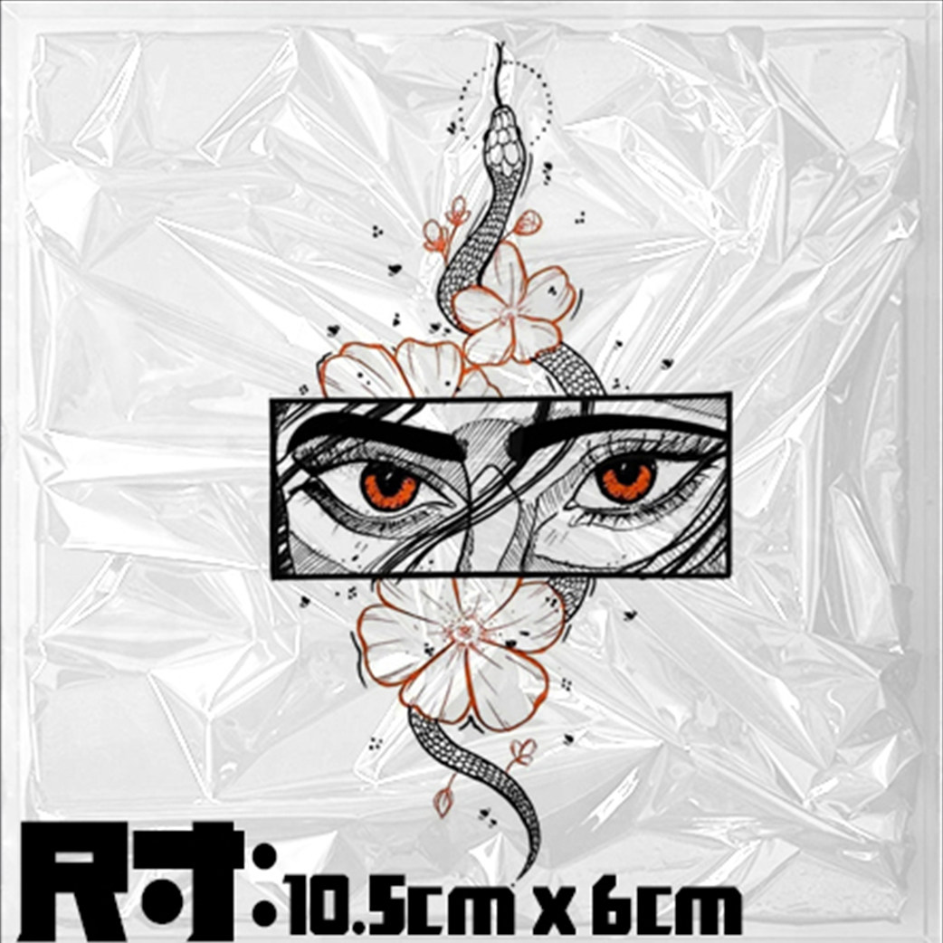 Wave tide ordinary tattoo paste windsnake in flake flower ear small fresh style waterproof lasting