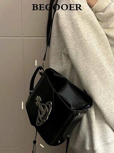 Вместительный и большой рюкзак, сумка на одно плечо, в стиле панк, крокодиловый принт, коллекция 2023