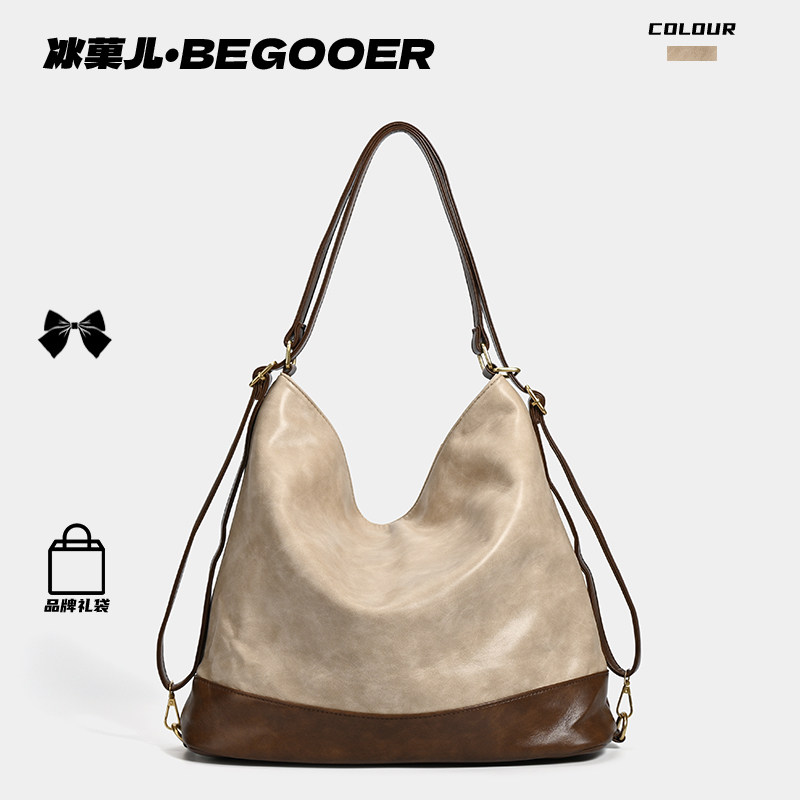BEGOOER Retro Fashion Tote Bag for Women 2026 New Casual Shoulder Crossbody Bag Versatile Commuter Backpack - Thumbnail 2
