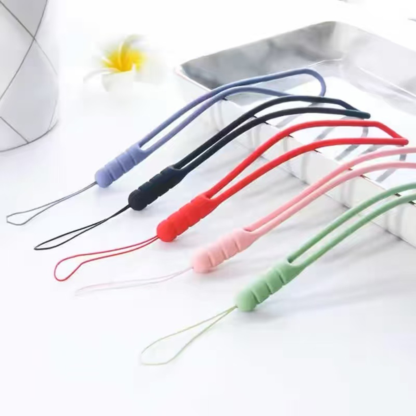 Mobile Phone Lanyard, Phone Case, Electronic Key, Silicone Short Style, Suitable for Huawei and Apple Phones, Anti-Drop, USB Flash Drive, Power Bank