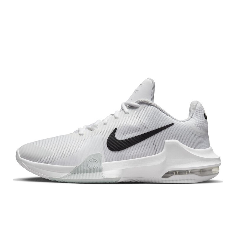 Nike Air Max Impact 4 Fashionable and Comfortable Mid-Top Basketball Shoes for Men in White and Black Nike Air Max Impact 4 Fashionable and Comfortable Mid-Top Basketball Shoes for Men in White and Black