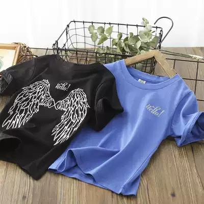 Reflective Wings ~ Boy Short Sleeve T-shirt Summer Dress Thin Parent-Child Cotton Stretch 2020