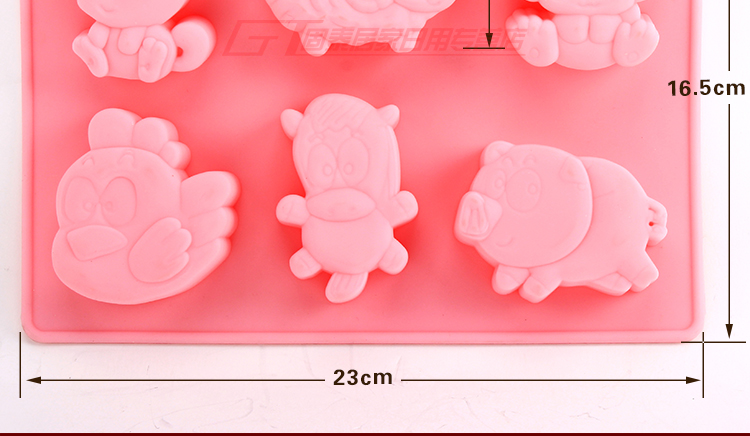 Mới 12 con chó hoàng đạo, dê, khỉ, gà, lợn, bộ khuôn, khuôn silicon, khuôn xà phòng handmade DIY khuôn làm bánh flan