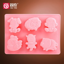 New twelve zodiac dog sheep monkey chicken horse pig mold set silicone mold diy handmade soap mold