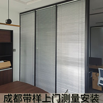 Aluminum alloy Louver Curtain roller blind bedroom home lift hand pull no hole shading office kitchen bathroom