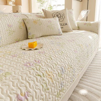 Floral leisure nordic simple cotton sofa cushion universal fabric anti-slip modern cotton sofa cover cover for all season