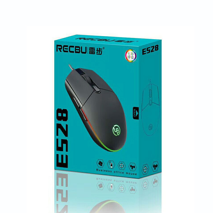 Wired mouse USB1 8 m wired mouse RGB colorful luminous notebook computer office game Mouse