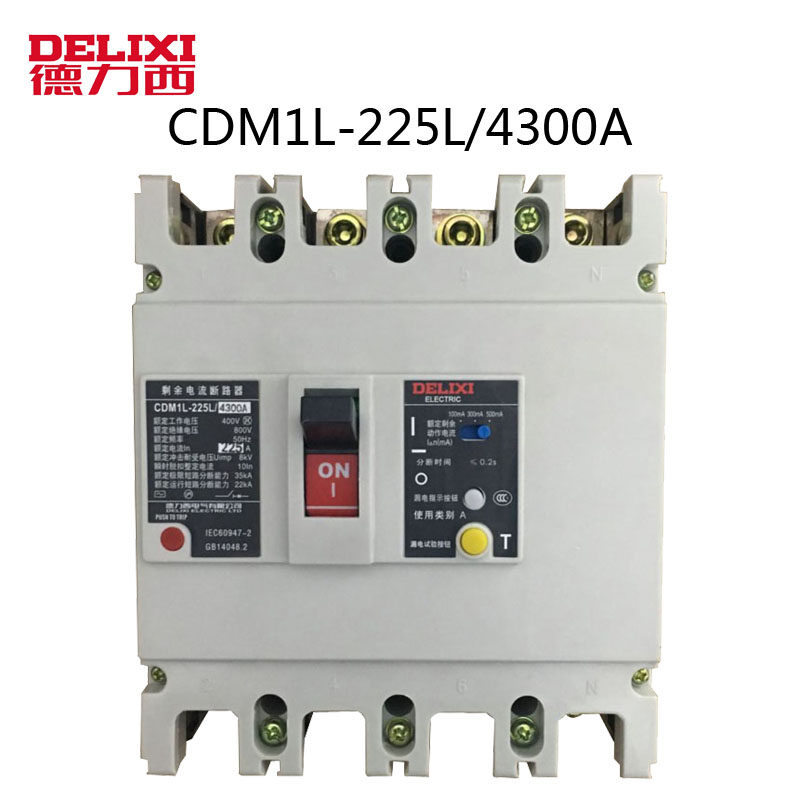 Delixi residual current leakage appliance CDM1L-225L 4300 160A 200A 225A leakage protector