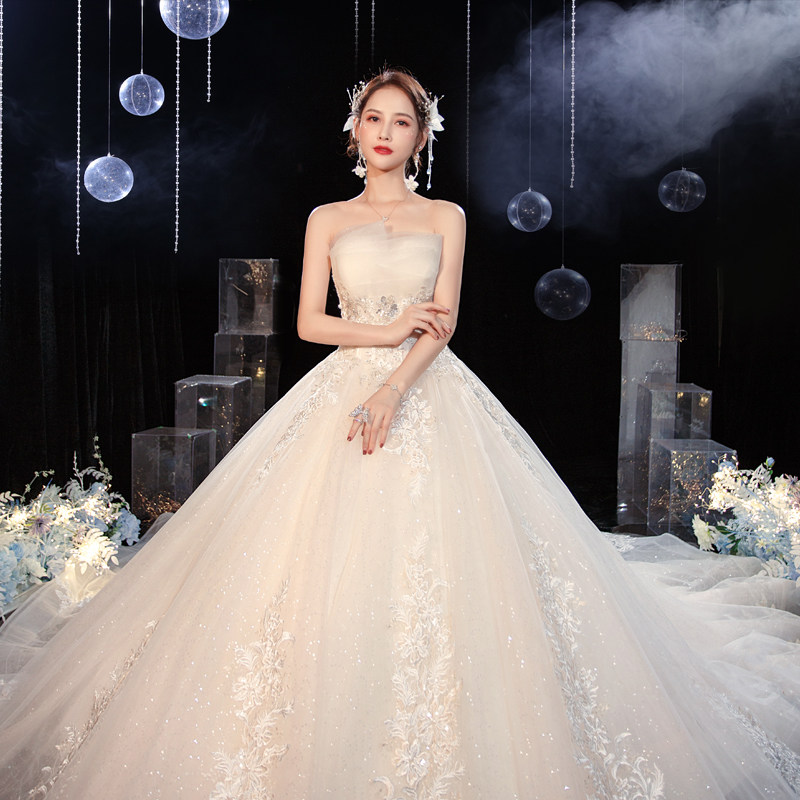 Легкое свадебное платье 2020 new drag temperament bride с маленьким топиком-трубочкой