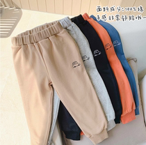 Korean casual pants autumn cotton baby trousers Korean version 2020 New tie pants autumn children pants