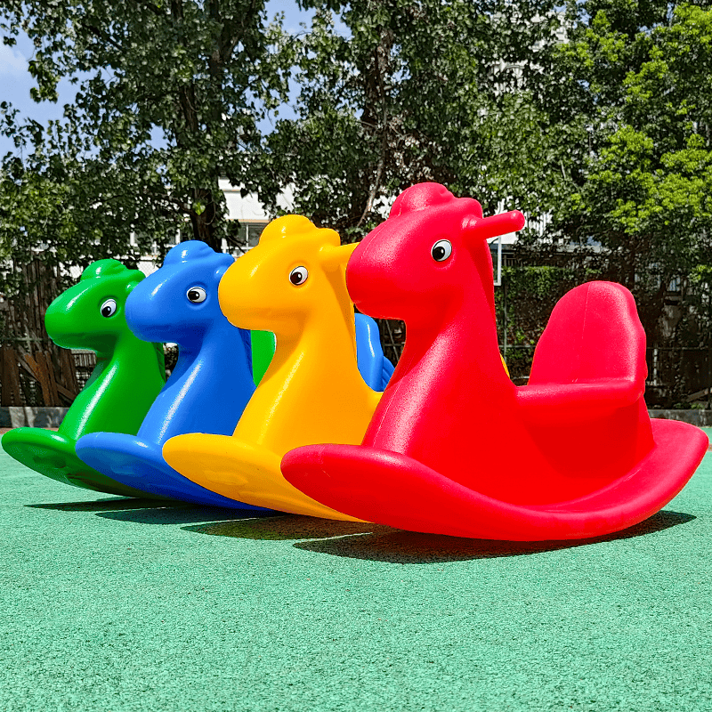 Kindergarten Rocking Horse, Large Plastic Baby and Children's Outdoor Rideable Equipment, Indoor Animal Toy