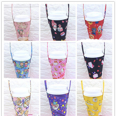 Cup bag Milk Tea Pocket Cartoon Hand Goblet cup Beverage Cup Lifting Bag Carrying bag Multi-functional portable sucker containing eco-friendly bag