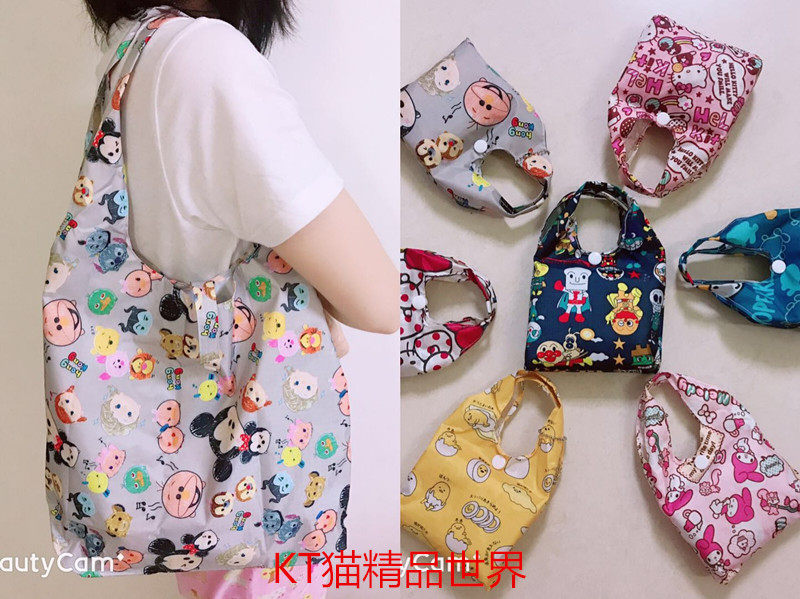 Japan custom thickened printing waterproof portable eco-friendly bag Women's shoulder bag folding shopping bag