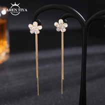 Personality flower earrings female long tassel earrings 2021 New Tide earrings simple retro temperament earrings