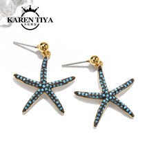 Starfish earrings advanced sense light luxury earrings summer Korean Net red female temperament earrings 2021 new earrings