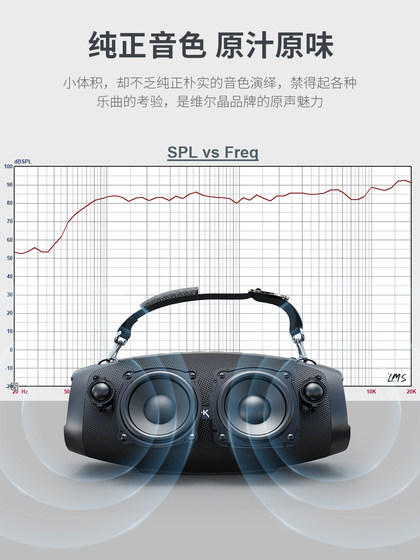 维尔晶D10+户外防水便携式K歌斜挎式唱歌低音炮蓝牙音箱家庭KTV
