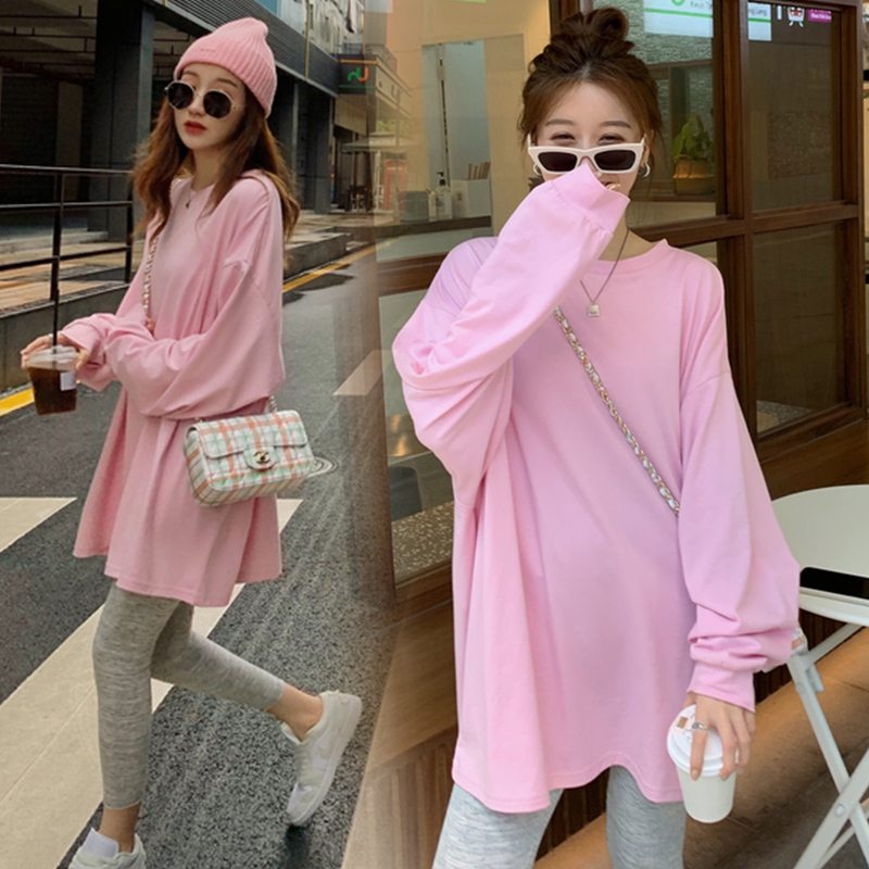 Maternity wear autumn suit fashion 2020 early autumn new hot mom personality loose long-sleeved top two-piece set