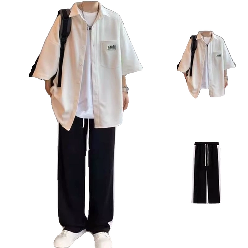 Рубашка, летний комплект, джинсы, изысканный стиль