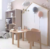 Ins – chaise nordique en bois massif pour animaux jolie chaise éléphant centre déducation préscolaire tables et chaises assorties pour enfants