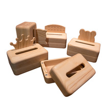 ins customized North American white wax wood whole paper towel box can be treasured gift giving small bear crown biscuit small kitty cramps