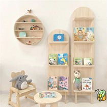 ins Nordic bookshelves leaning against wall showing childrens house folk sleeping corner multilayer plotter shelf toys containing shelves