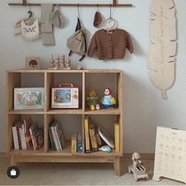 ins custom solid wood bookshelf toy shelf multilayer latticed storage rack storage rack childrens bookcase living-room cabinet