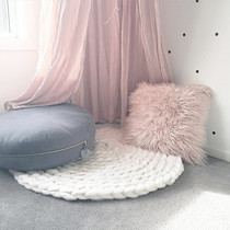 ins beach wool pillow pink fluff pillow pillow sweet princess style decorative pillow pillow shooting props