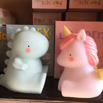 ins custom unicorn Tyrannosaurus Electric Dragon Night Light children's room decoration toddler toy light baby comfort lamp