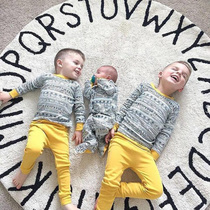 ins Nordic 26 letter round floor mat childrens play mat tent mat childrens room decoration mat