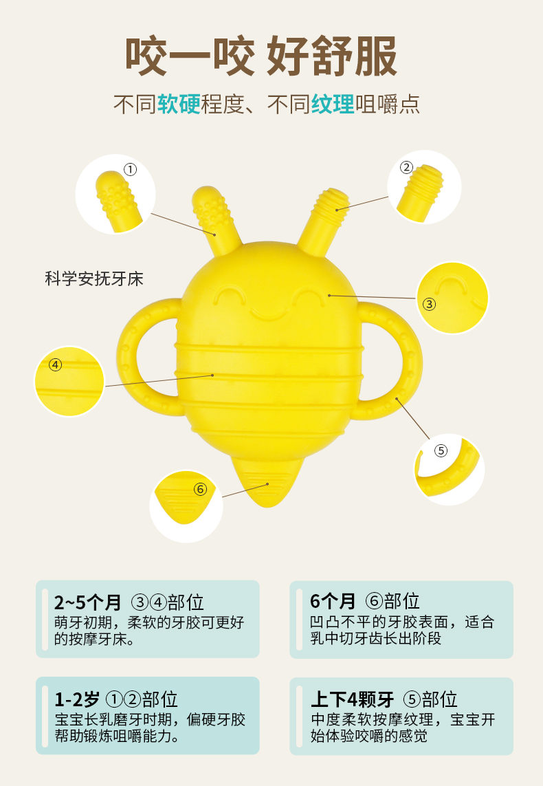Mỹ Hashtag Kidz bé teether bé silicone mềm răng hàm có thể được luộc răng nhai đồ chơi - Gutta-percha / Toothbrsuh / Kem đánh răng kem đánh răng trẻ em