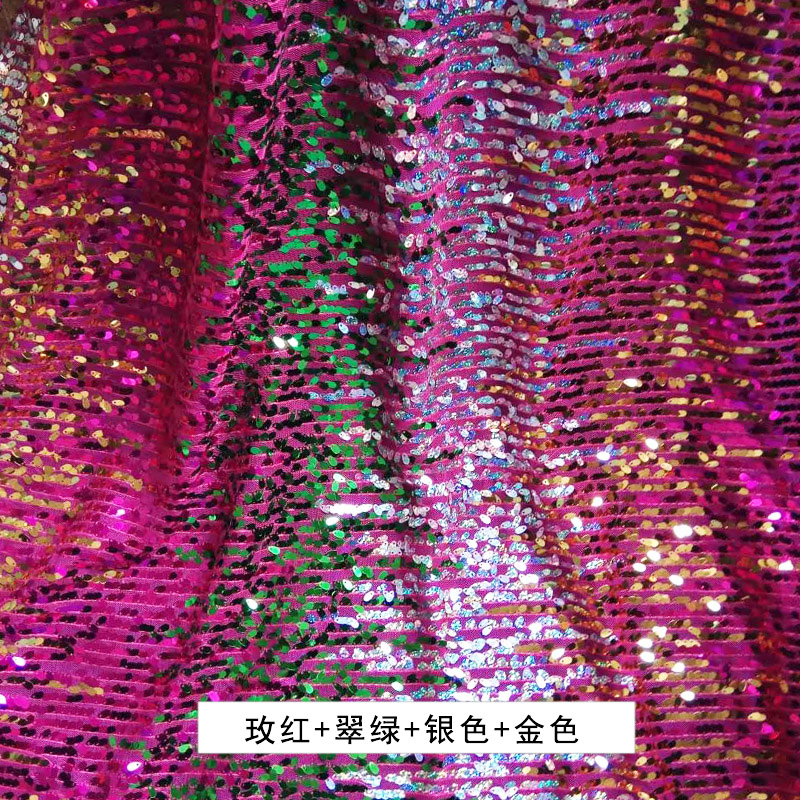 Rose Red + Emerald Green + Silver + GoldMelon seed slice Sequins Sequins tablecloth decorate stage Water drop Sequins cloth Clothing fabric Wedding Netting cloth