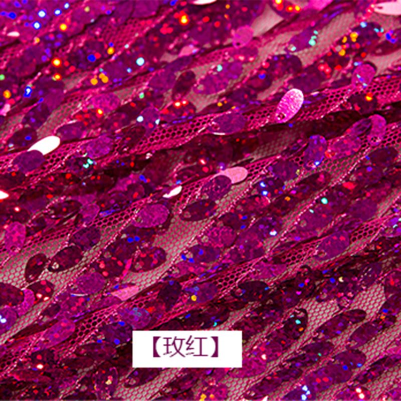 Rose Red Melon Seed SliceMelon seed slice Sequins Sequins tablecloth decorate stage Water drop Sequins cloth Clothing fabric Wedding Netting cloth