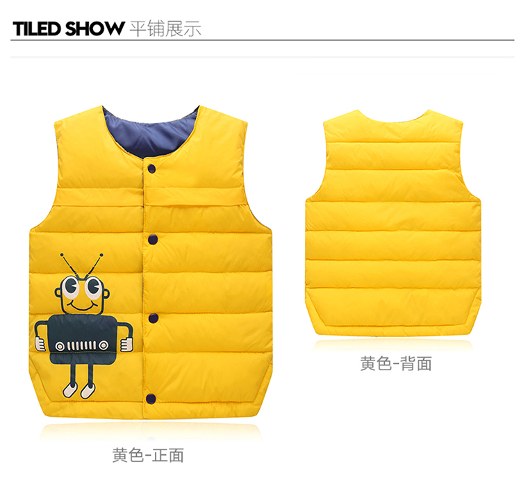 2018 trẻ em mới xuống áo vest cotton bé trai và bé gái ấm áp trong bộ vest bé trai vest hoạt hình ao quan tre em
