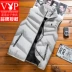 Playboy VIP xuống cotton vest nam mùa thu và mùa đông vest nam ấm áp áo khoác trẻ trung Áo vest cotton