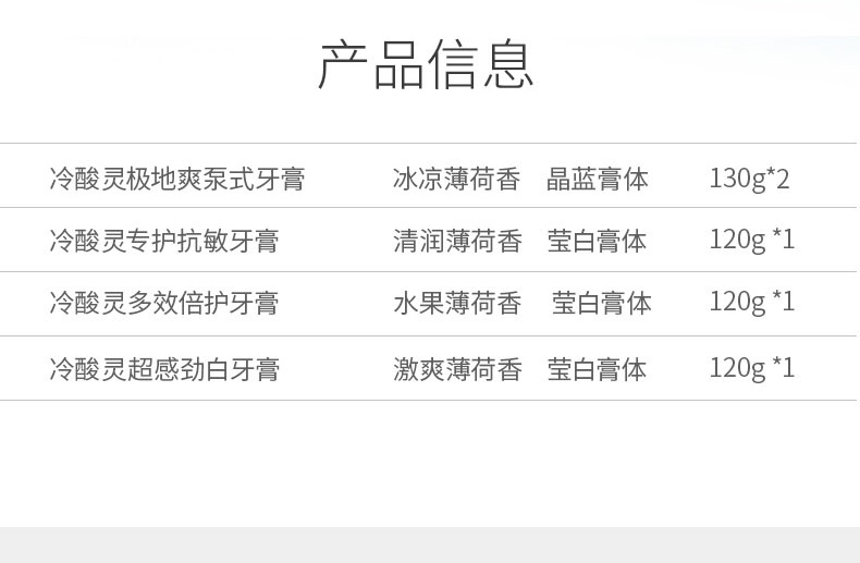 冷酸灵 全家福抗敏感牙膏套装5支 一年用量 图2