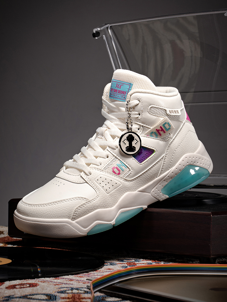 361 Board Shoes Women Shoes 2022 Spring New 361 Degrees Ladies Sneakers Leather High Cylinder Official Flagship Small White Shoes Woman