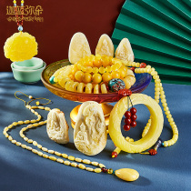 (Kale) natural Russia without optimization of chicken oil yellow beeswax 108 beads handstring pendant live