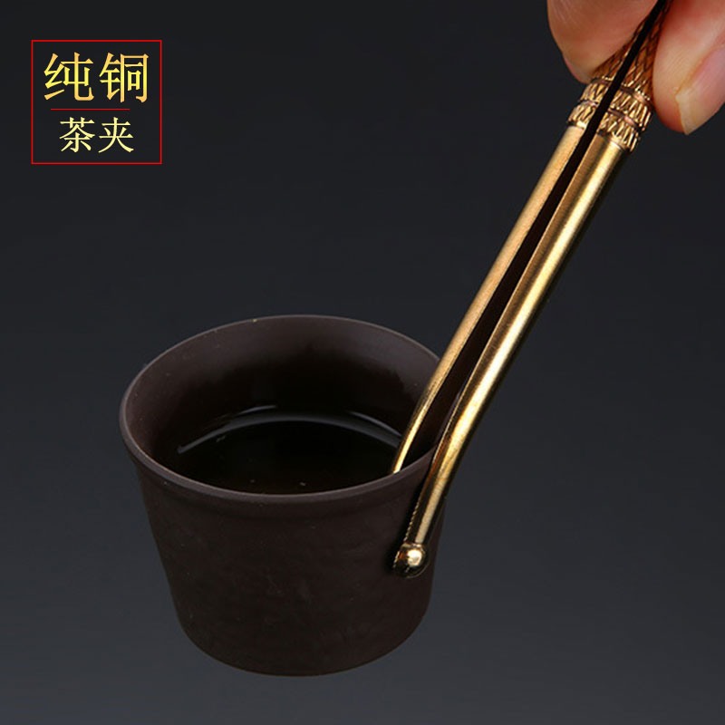 茶具配件大全：纯铜茶夹、茶道六君子、茶叉、茶镊子、普洱刀、茶针、茶杯架、茶勺、茶铲，你真的了解它们吗？-茶夹-淘宝百科网