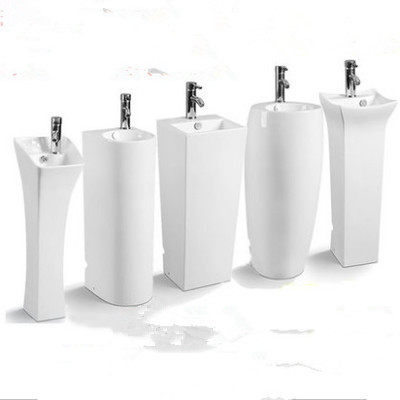 Small dressing room small waist square trapezoid round continuous column basin small empty wash basin integrated ceramic wash basin