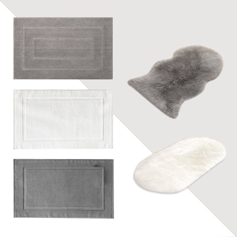 Model Room Bathroom Floor Mat Door Mat Hotel Thick Absorbent Long-Haired Foot Mat Towel Mat Bathtub Decoration