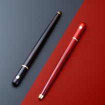 Rotating mahogany signature pen telescopic core round brass mahogany pen