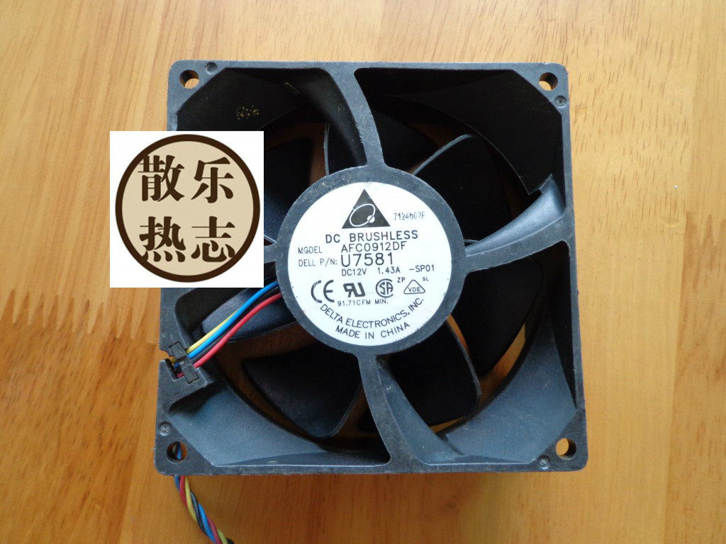 Delta 9 cm 9232 AFC0912DF 12V 1 43A 4-wire PWM high air volume cooling fan