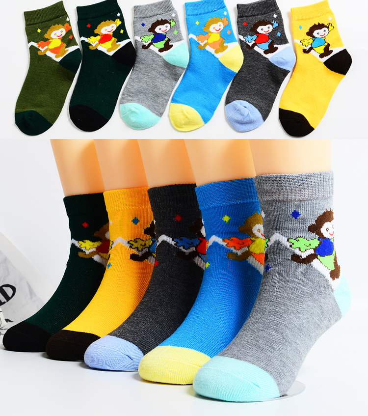 Vớ trẻ em cotton mô hình mùa xuân và mùa thu trong ống vớ cho bé trai và bé gái 3-5-8-12 tuổi 10 đôi trong vớ trẻ em lớn vớ dày lông cừu thu đông cho bé