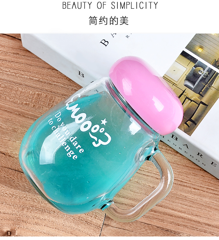 Thủy tinh chịu nhiệt xách tay tea cup creative belt xử lý văn phòng cup với nắp với lọc trà