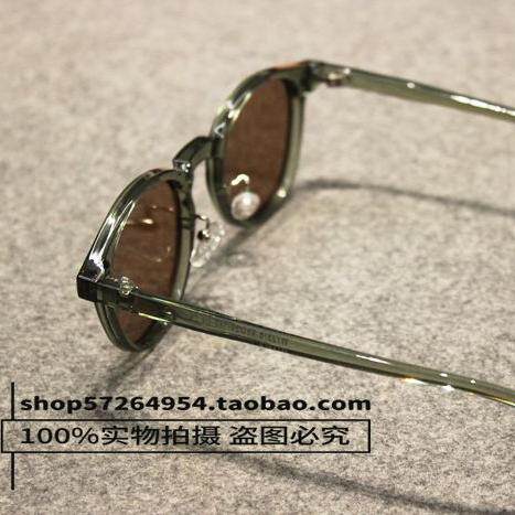 英伦透明绿框复古偏光太阳眼镜男女情侣同款防晒uv400紫外线墨镜