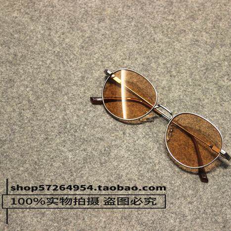 Spring and Summer New Vintage Men's and Women's Metal Oval Frame Sunglasses Trendy Retro Sunglasses Uv Protection